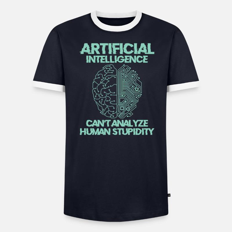 Künstliche Intelligenz Programmierer Gehirn - Männer Kontrast-T-Shirt - undefined