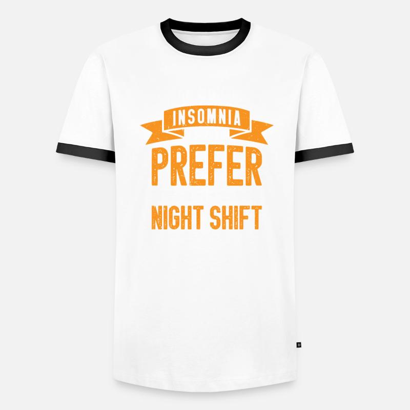 Night Shift Worker Graveyard Duty Men's Ringer Shirt