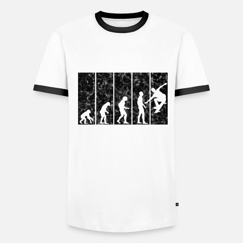 Skateboarder Skateboard Skater Skate Evolution T-shirt contrasté Homme