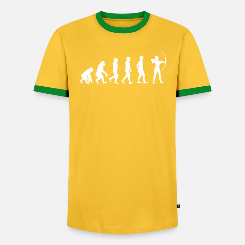 Evolution des Bogenschießens - Männer Kontrast-T-Shirt - undefined