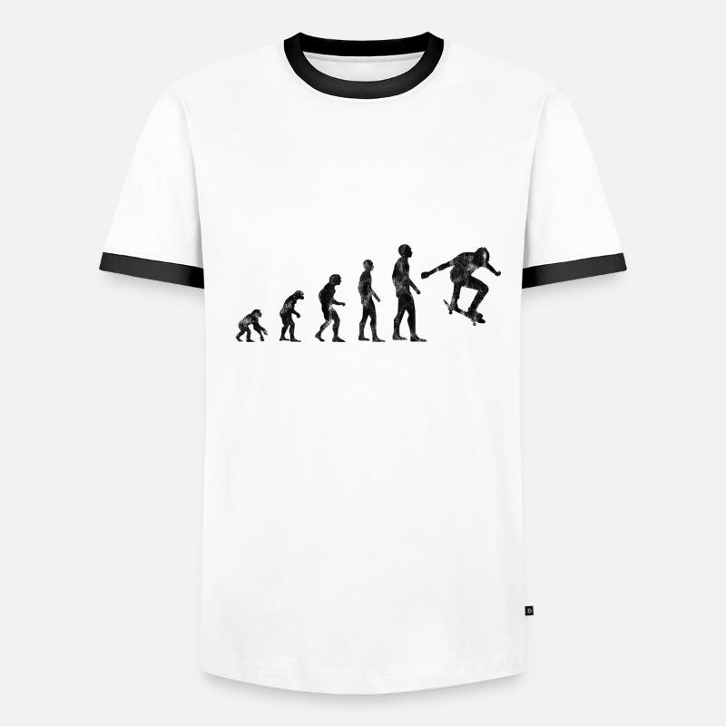 Skateboarder Evolution Skateboard Skater Skate T-shirt contrasté Homme