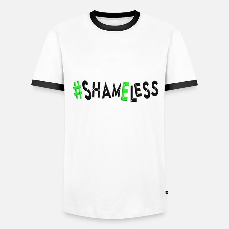 #shameless flagrant unabashed barefaced Men's Ringer Shirt