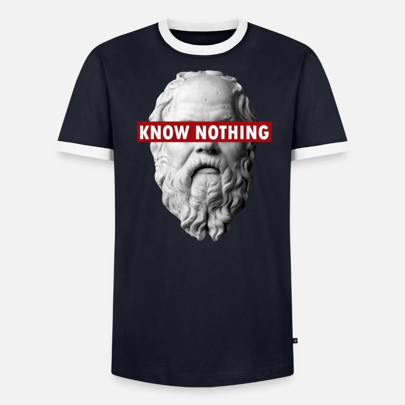 KNOW NOTHING SOCRATES Men's Ringer Shirt