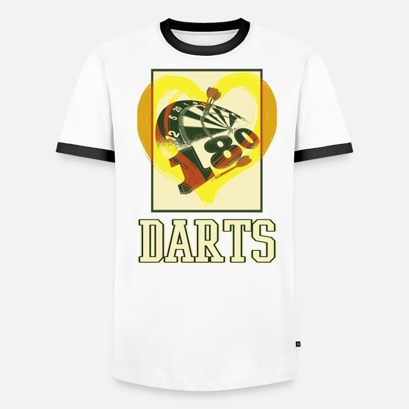 Fléchettes, jeu de fléchettes, jeu de fléchettes, fléchettes, joueurs de fléchettes T-shirt contrasté Homme