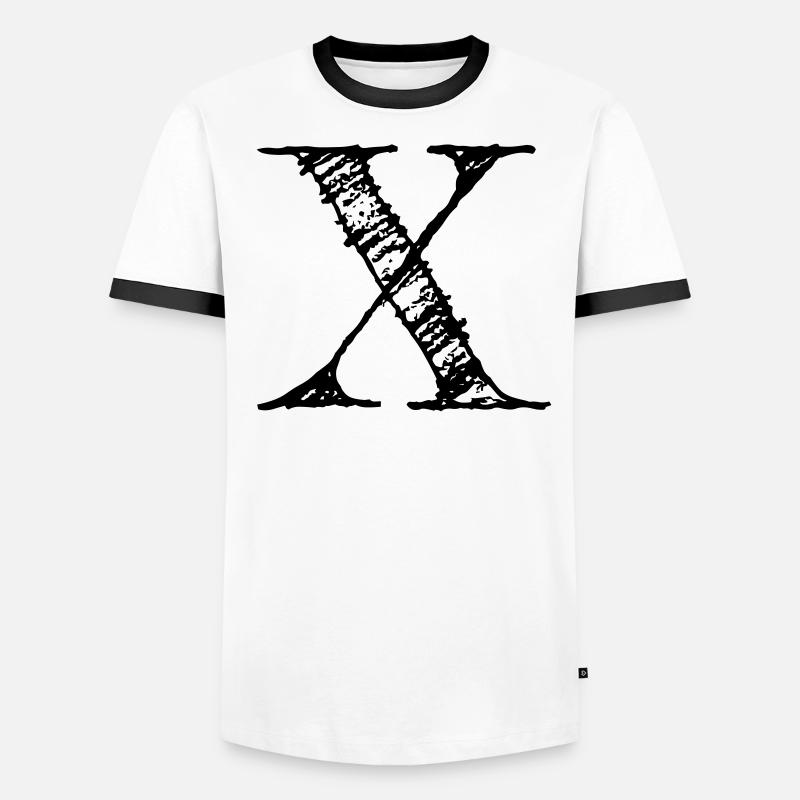 Letter X Hatched Men's Ringer Shirt