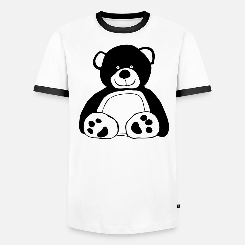 Teddybär Männer Kontrast-T-Shirt