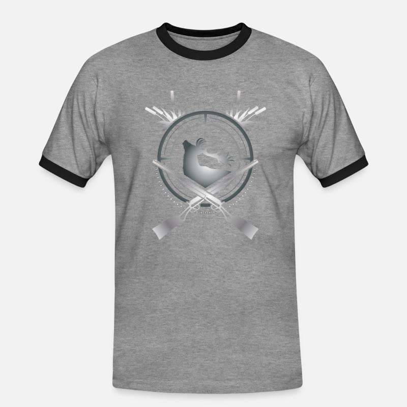Rotwild Jäger - Männer Kontrast-T-Shirt - Grau meliert/Schwarz