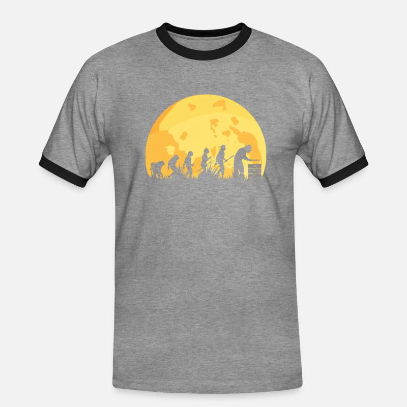 Evolution Beekeeper Beekeeping - Men's Ringer Shirt - heather grey/black
