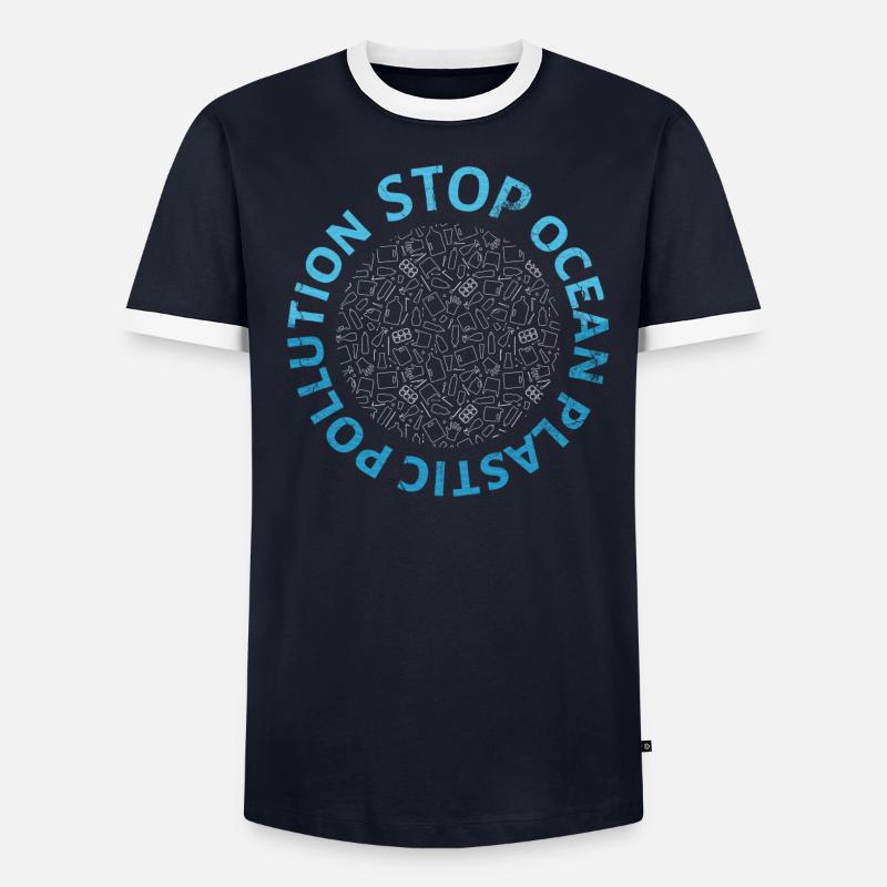 Stop Ocean Plastic Pollution Design pour le T-shirt contrasté Homme