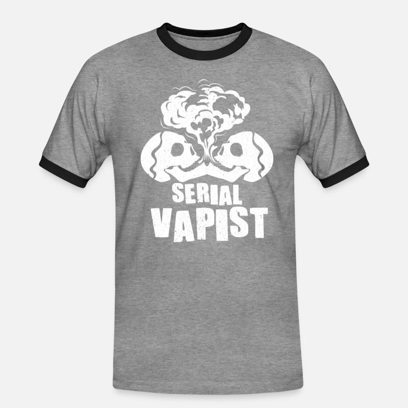 Elektro Zigarette E-Zigarette E-Shisha Vape - Männer Kontrast-T-Shirt - Grau meliert/Schwarz