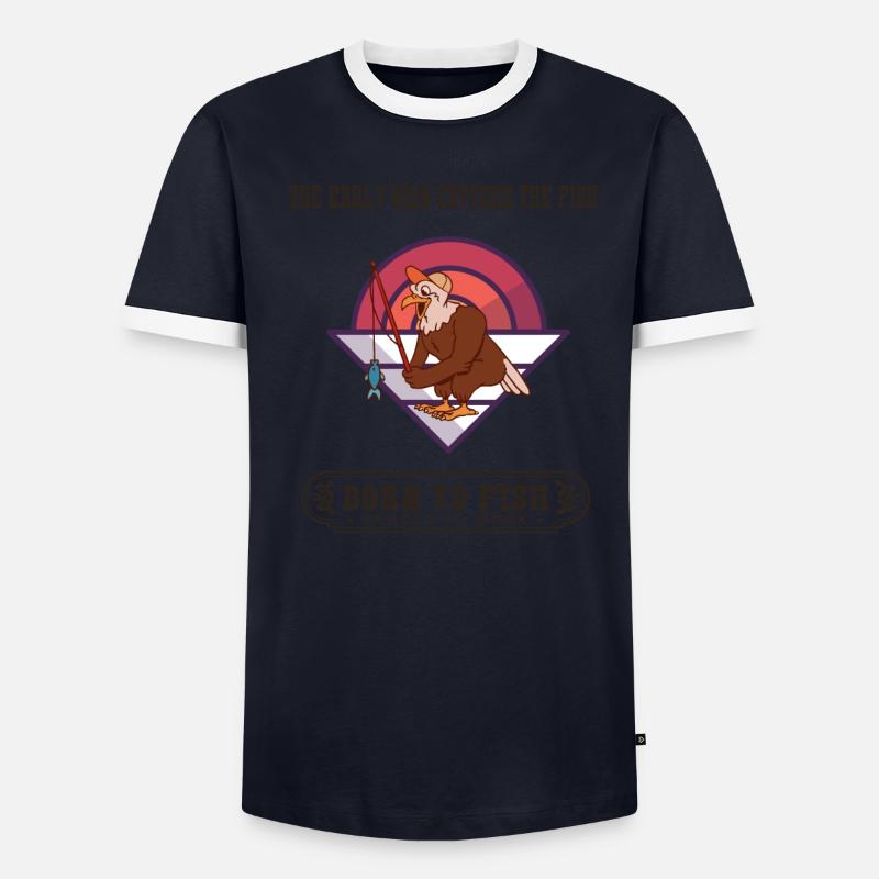 Le lève-tôt attrape le poisson T-shirt contrasté Homme