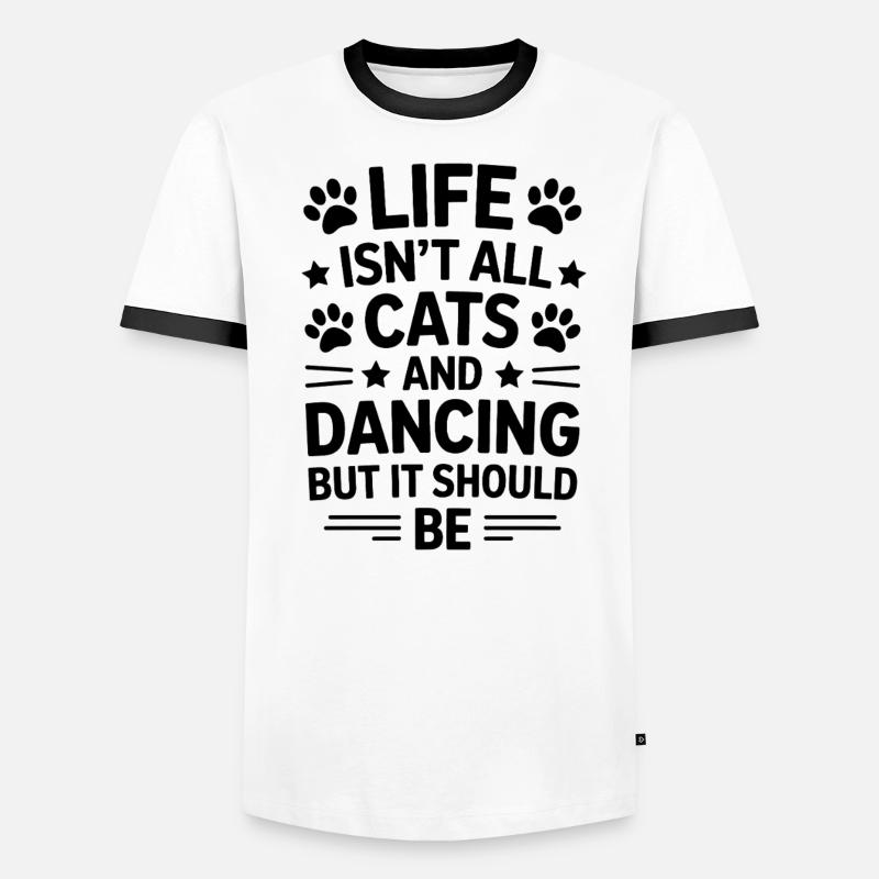 Dancing Saying Cats Dance Funny Dancing Gift Men's Ringer Shirt
