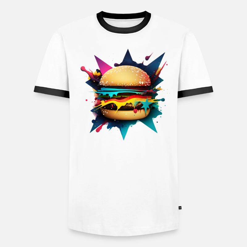 Cheeseburger in einzigartiger Form und Design Männer Kontrast-T-Shirt