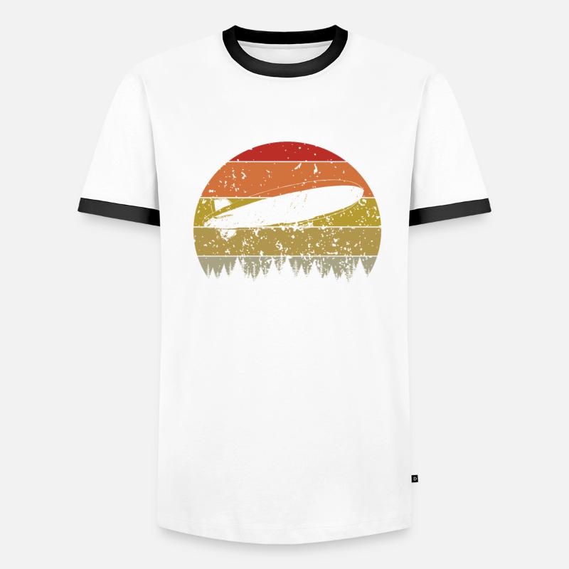 Zeppelin Flugzeugluftschiff Leitbarer Luftfahrt Männer Kontrast-T-Shirt