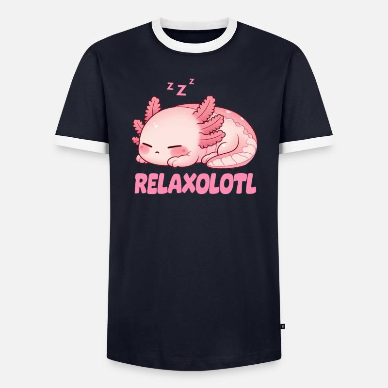 Relaxolotl Axolotl Late Riser Sleeping Chilling Men's Ringer Shirt