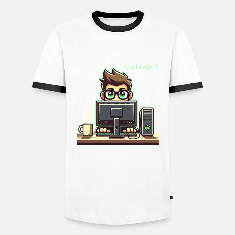 Programmierer Computercodierungssoftwareentwickler Männer Kontrast-T-Shirt