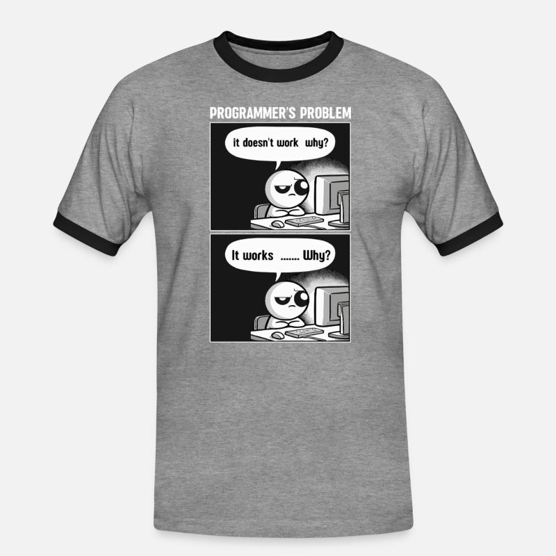 Programmierer Computercodierungssoftwareentwickler - Männer Kontrast-T-Shirt - Grau meliert/Schwarz