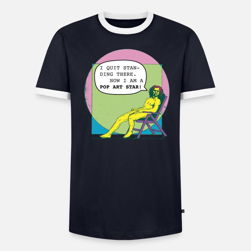 Vitruvian_Man_Leonardo_Da Vinci goes Pop Art Männer Kontrast-T-Shirt