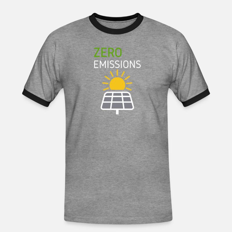 Zero emissions solar sun - Men's Ringer Shirt - heather grey/black