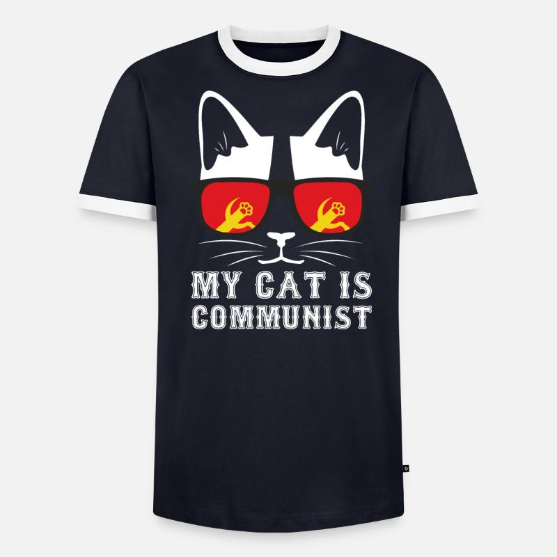My Cat Is A Communist Men's Ringer Shirt