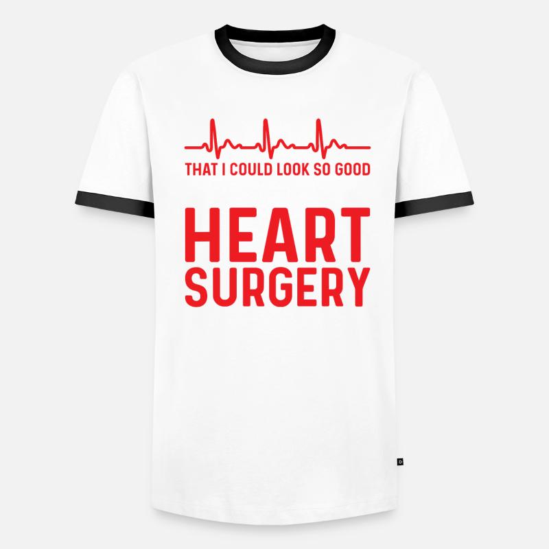 Surgery Bypass Open Heart Attack Awareness Men's Ringer Shirt