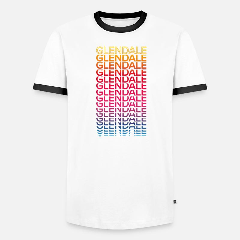 Retro Nostalgic USA City - Rainbow Glendale T-shirt contrasté Homme