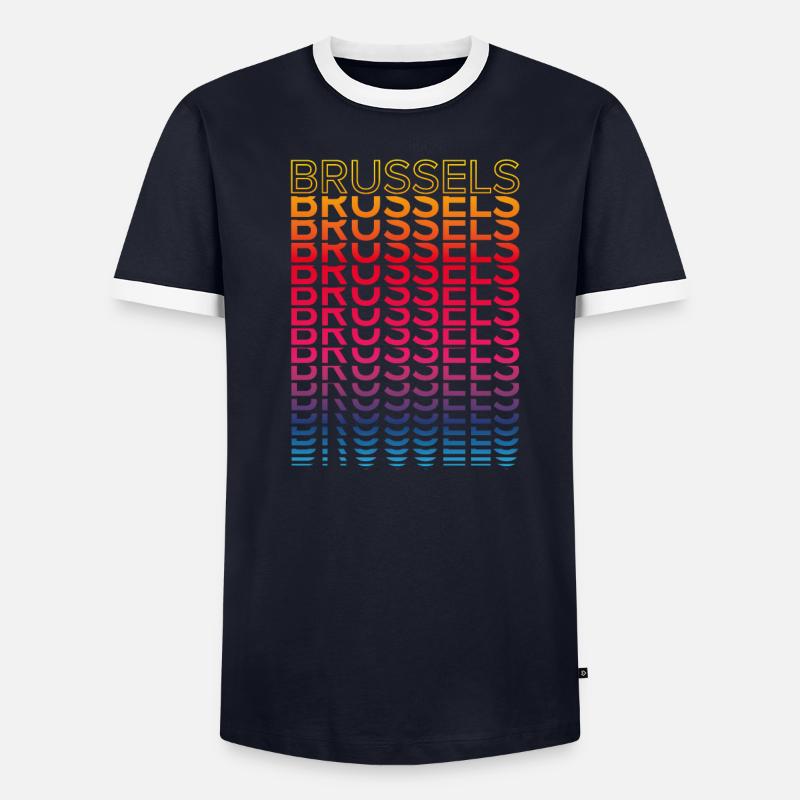 Retro Nostalgic City - Rainbow Brussels - Men's Ringer Shirt - undefined