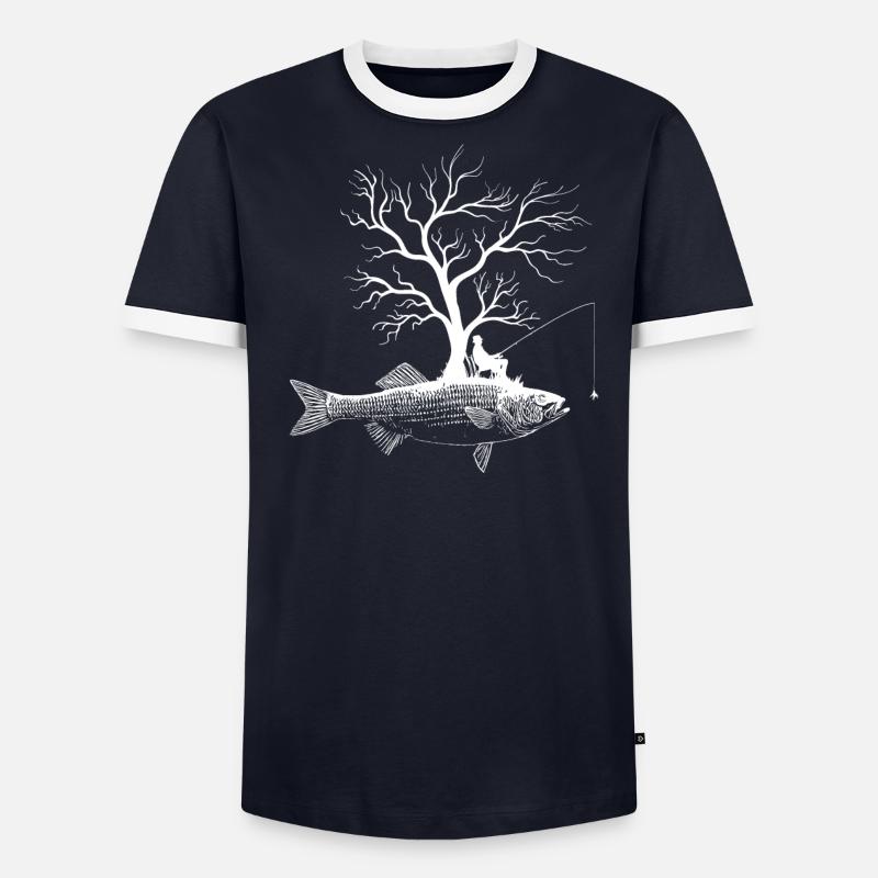 Graphic Tree - Fish-Striped Perch - Men's Ringer Shirt - undefined
