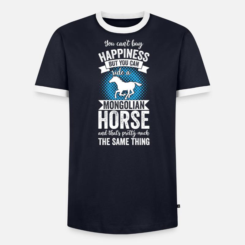 Reiten - Mongolisches Pferd - Männer Kontrast-T-Shirt - undefined
