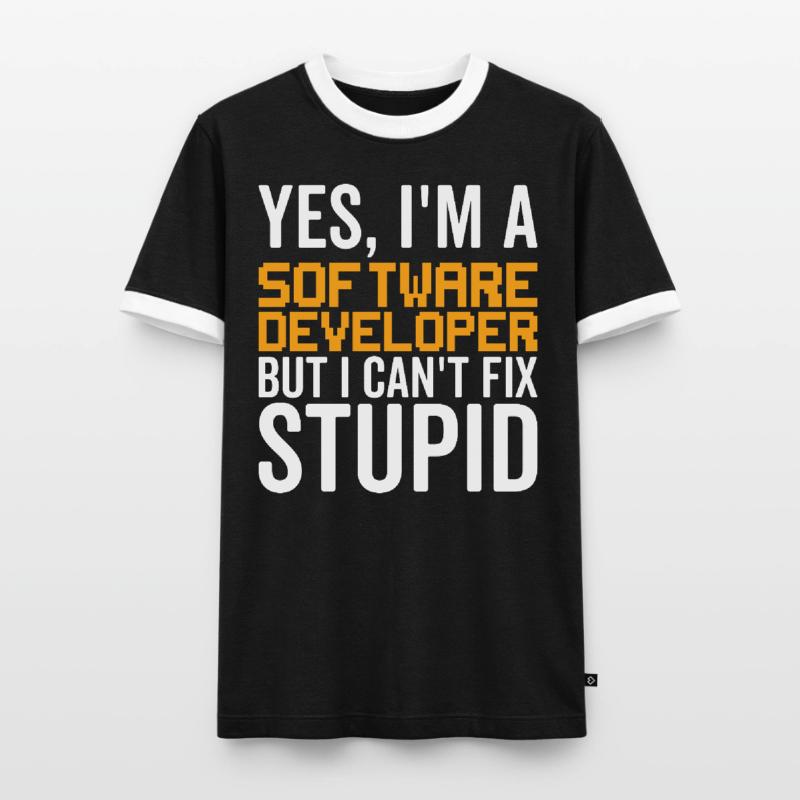 Stupid - Software Developer Men's Ringer Shirt