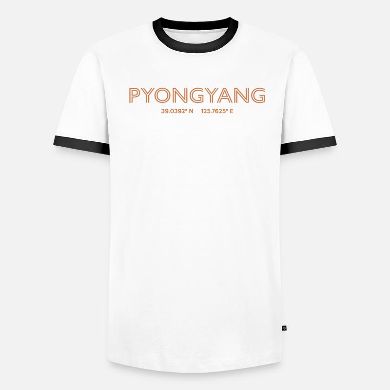 North Korea City coordinates - Pyongyang Men's Ringer Shirt