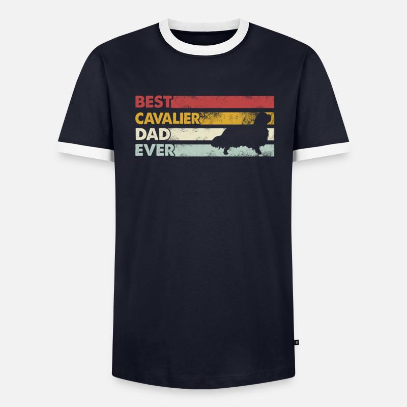 Meilleur père - Cavalier King Charles Spaniel T-shirt contrasté Homme