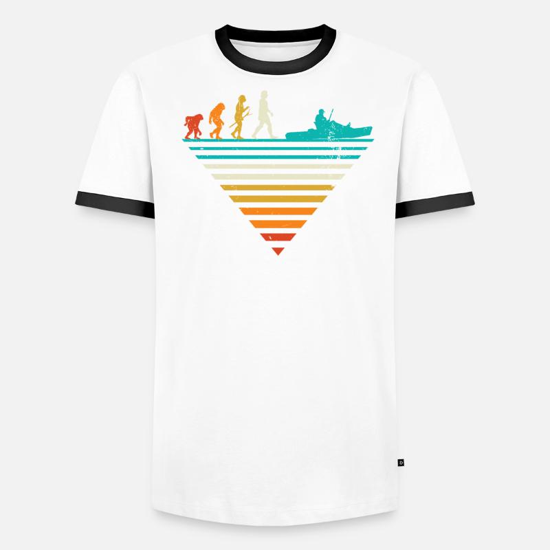 Menschliche Evolution - Vintage -Bootfahren Männer Kontrast-T-Shirt