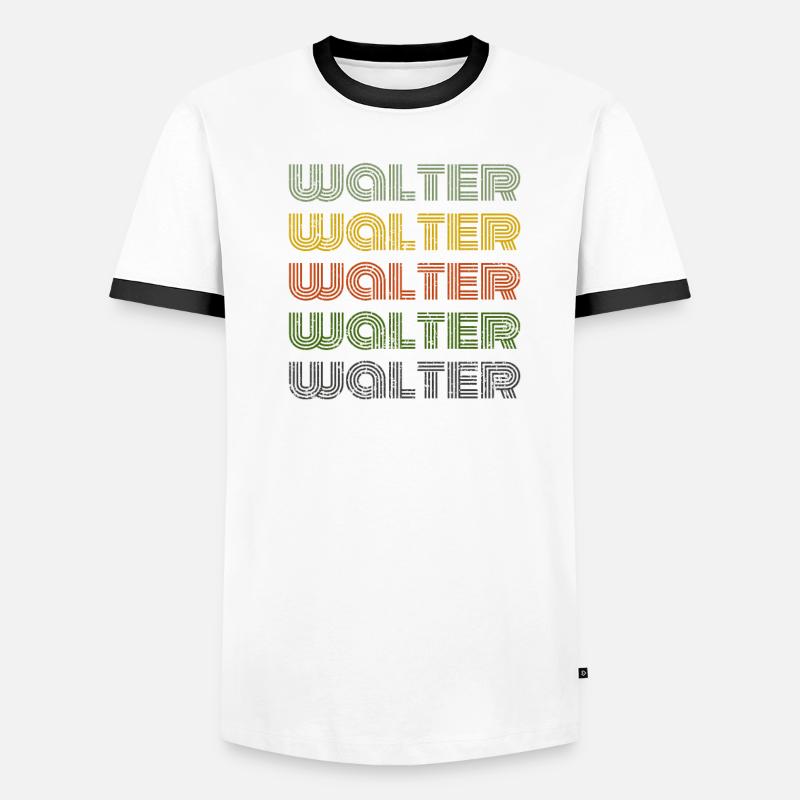 70s Retro Name Vintage Personalized Walter Men's Ringer Shirt