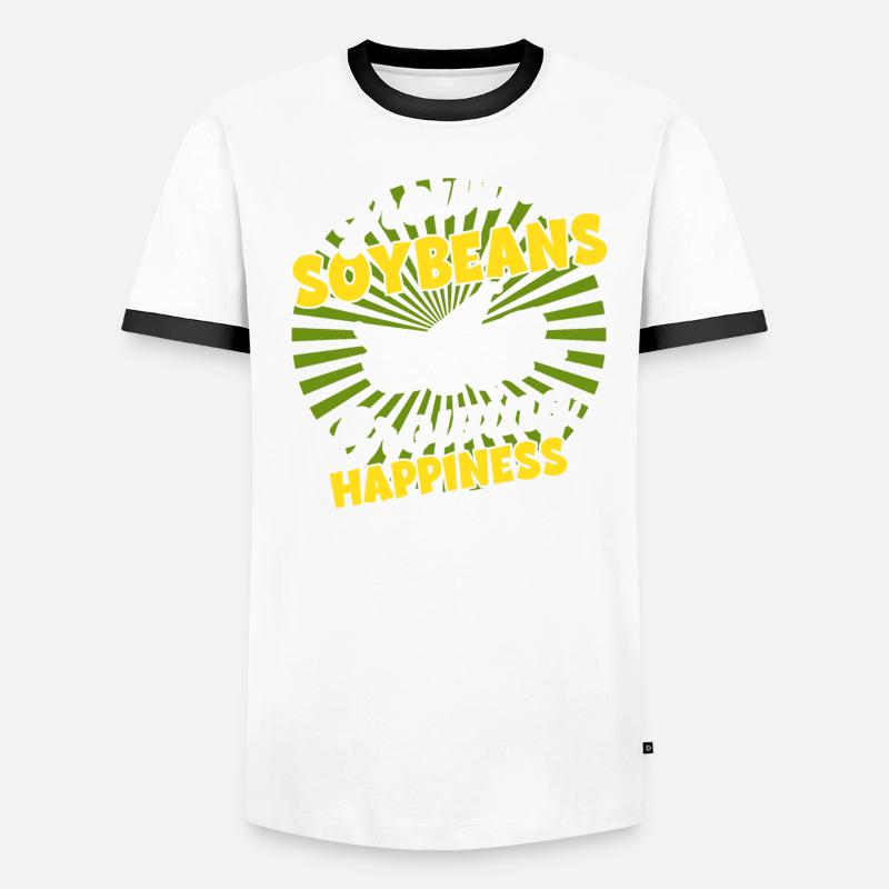 Wachsende Ernte - Landwirternte Sojabohnen Männer Kontrast-T-Shirt