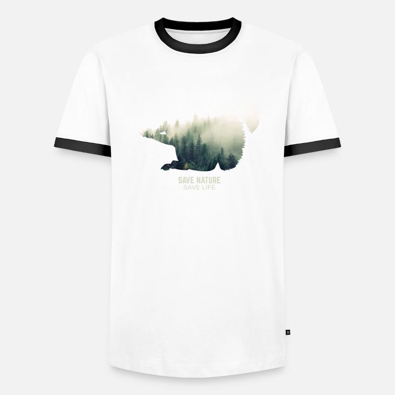 Squirrel in the forest environment climate protection Men's Ringer Shirt