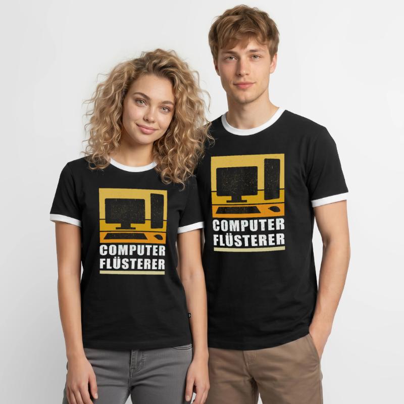 Computer Flüsterer | Informatiker Admin Geschenk Männer Kontrast-T-Shirt