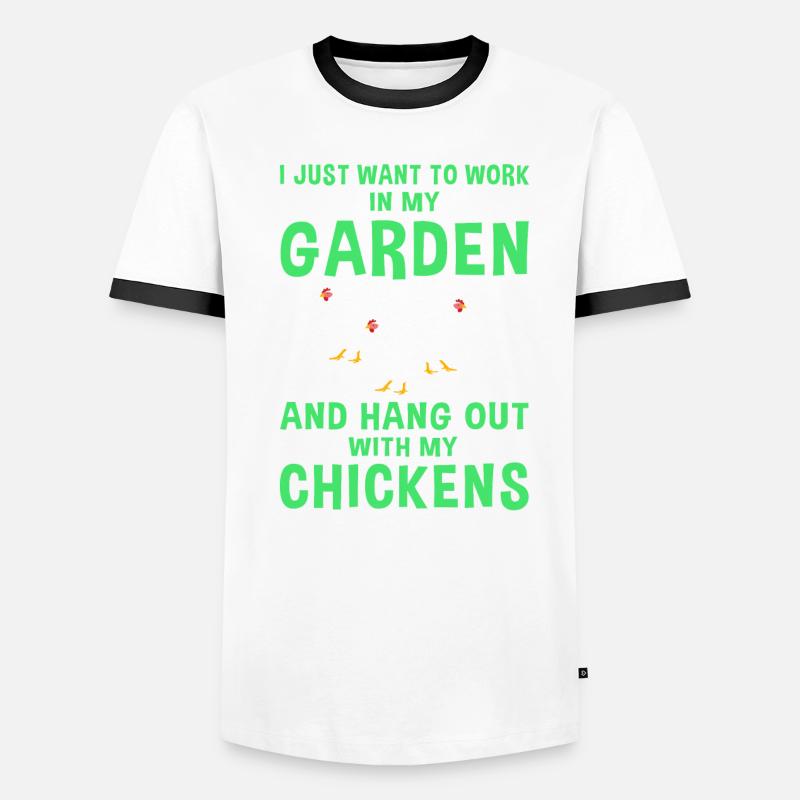 Poulets | Poulet élevage de poulets cadeau propriétaire de poulet T-shirt contrasté Homme