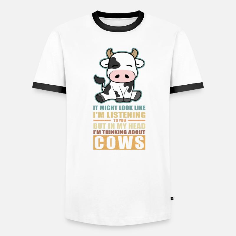 Cows cow | Cow pattern cattle cow lover gift Men's Ringer Shirt