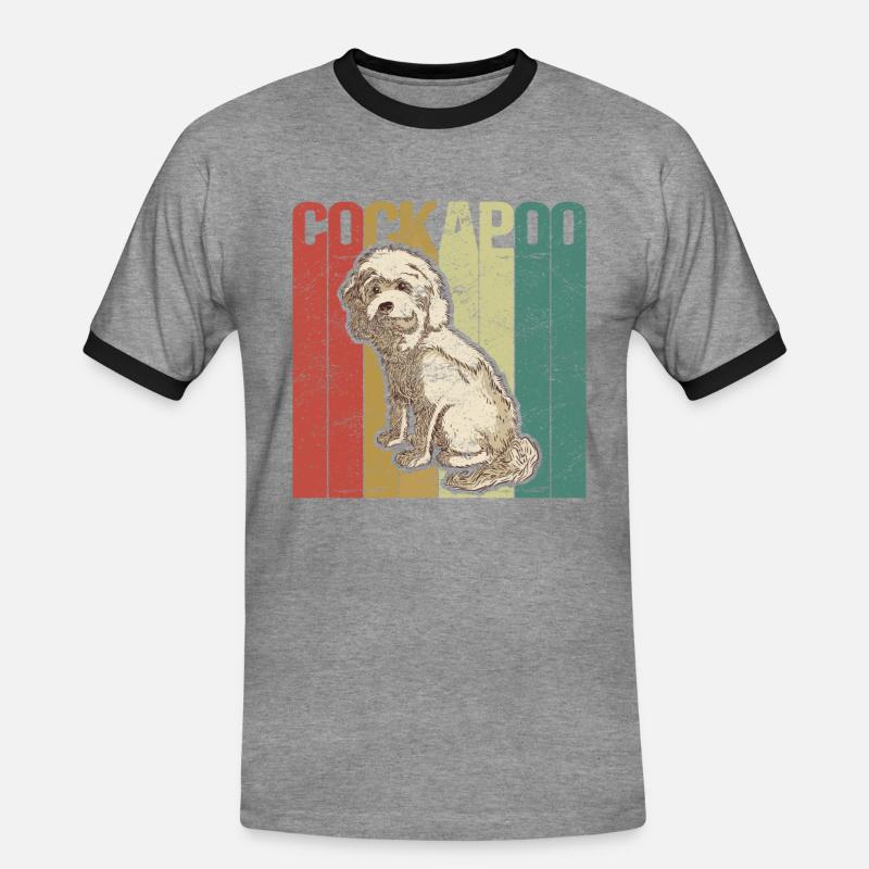 Cockapoo Hunde | Cockerpoo Spoodle Geschenk - Männer Kontrast-T-Shirt - Grau meliert/Schwarz