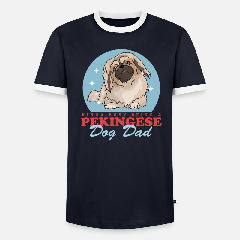 Pekingese Dad Pekinese Hundebesitzer Geschenk Männer Kontrast-T-Shirt
