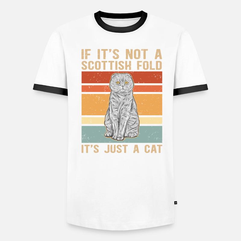 Scottish folding ear cat | Scottish Fold Gift Men's Ringer Shirt