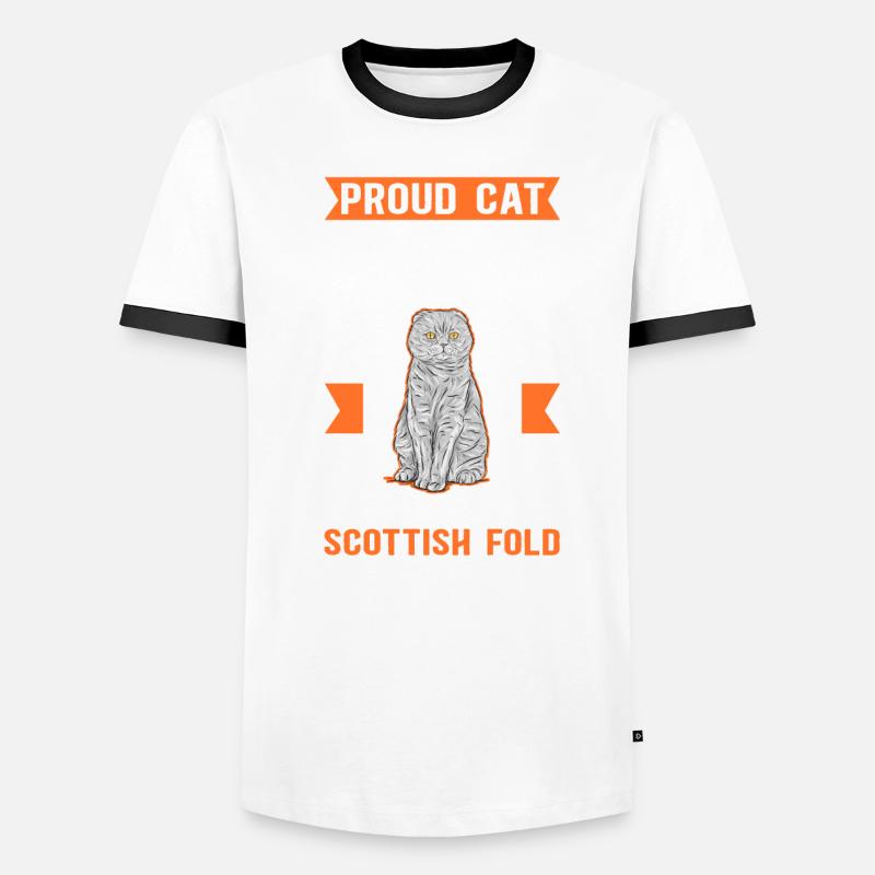 Scottish Fold-eared Cat Dad Cat Gift Men's Ringer Shirt