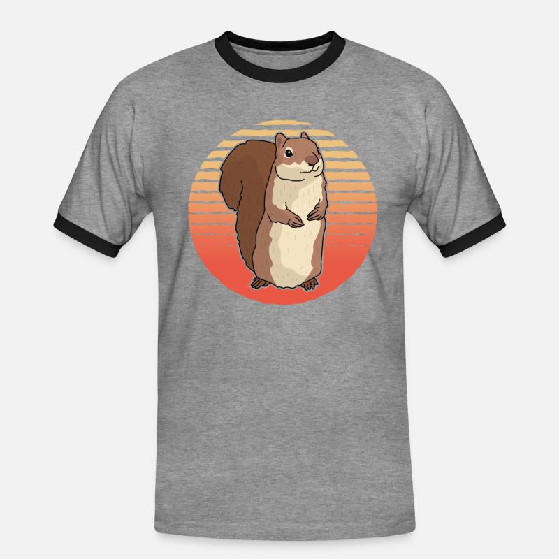 Süßes Eichhörnchen Hörnchen Grauhörnchen Geschenk - Männer Kontrast-T-Shirt - Grau meliert/Schwarz