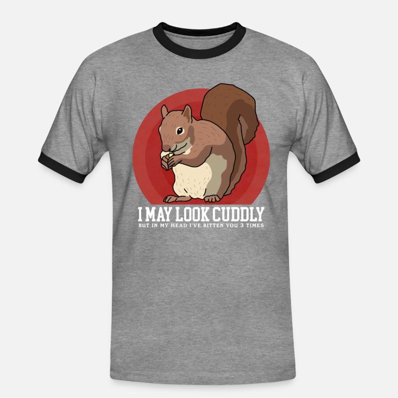 Cute Squirrel Squirrel Gift - Men's Ringer Shirt - heather grey/black