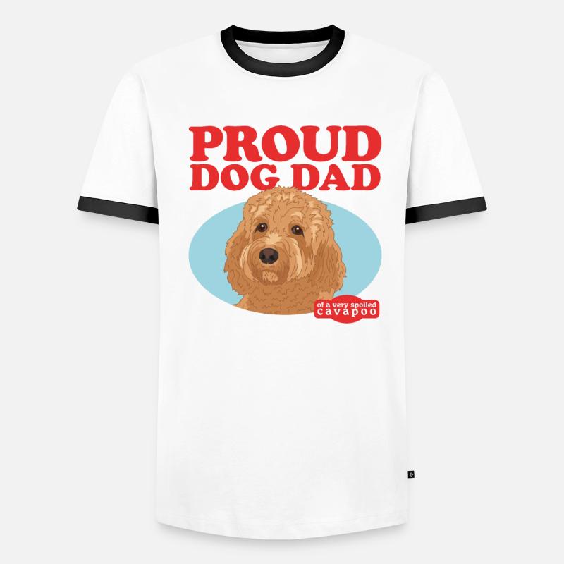 Cavapoo Papa Chien Cavoodle Chien Propriétaire Cadeau T-shirt contrasté Homme
