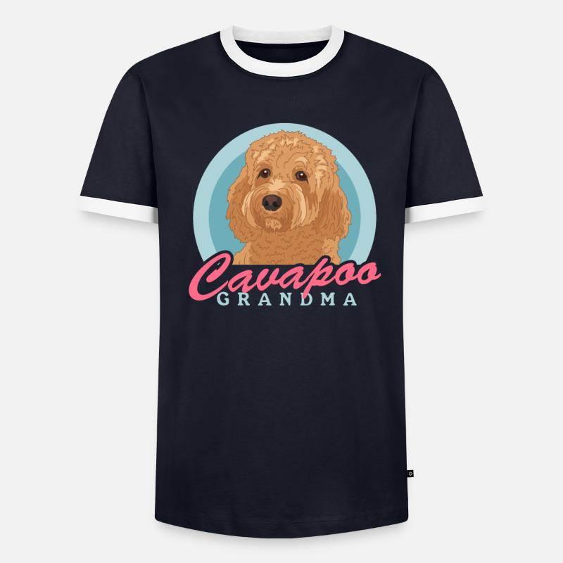 Cavapoo Grand-mère Cavoodle Chien Propriétaire Cadeau T-shirt contrasté Homme