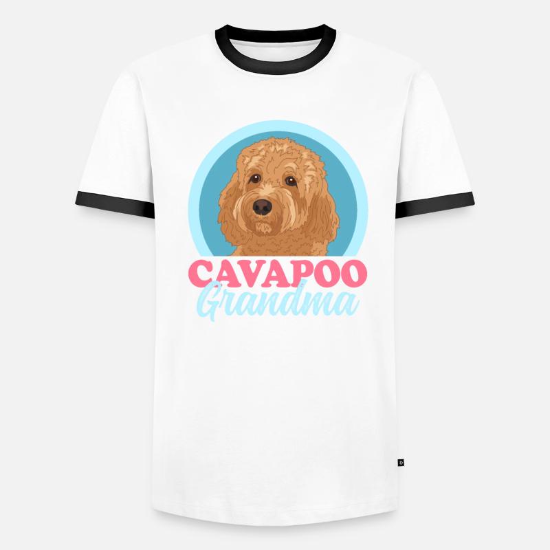 Cavapoo Grand-mère Propriétaire de chien Cavoodle Cadeau T-shirt contrasté Homme