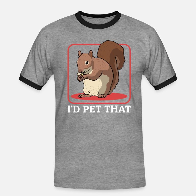 Süßes Eichhörnchen Grauhörnchen Hörnchen Geschenk - Männer Kontrast-T-Shirt - Grau meliert/Schwarz