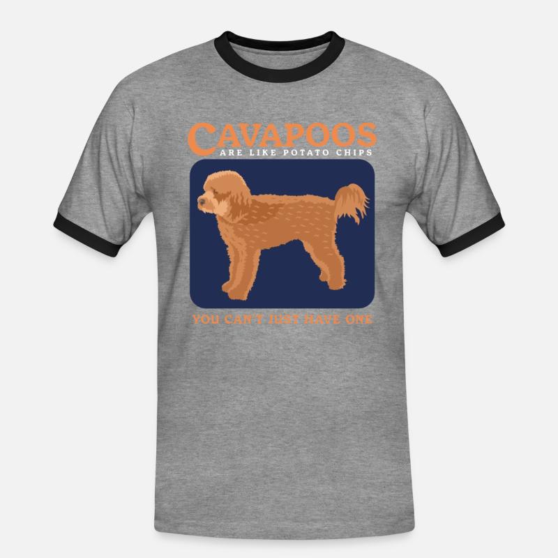 Cavapoo Hunde Cavoodle Hundebesitzer Geschenk - Männer Kontrast-T-Shirt - Grau meliert/Schwarz